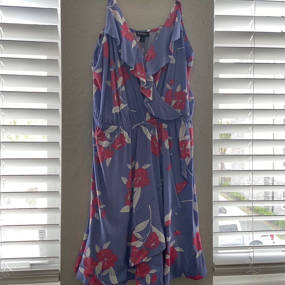Blue with flowers Express dress